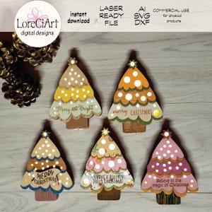 Fairy light Christmas ornaments laser cut files with battery holder to light up Christmas tree or like personalised holiday gift