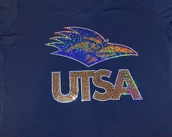 Spangle Roadrunner inspired Bling womens vneck