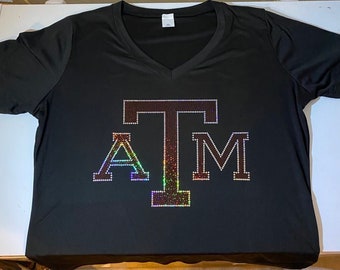 Spangle AM inspired BLING women's vneck