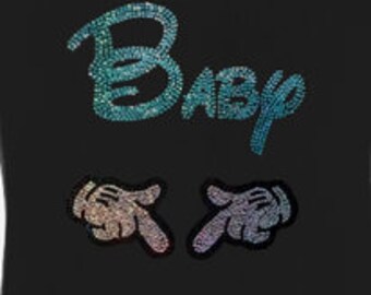 Spangle It&#39;s a Boy/Girl womens vneck BLING