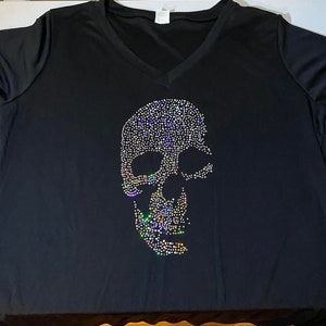 Spangle BEAUTIFUL SKULL BLING Women&#39;s Vneck