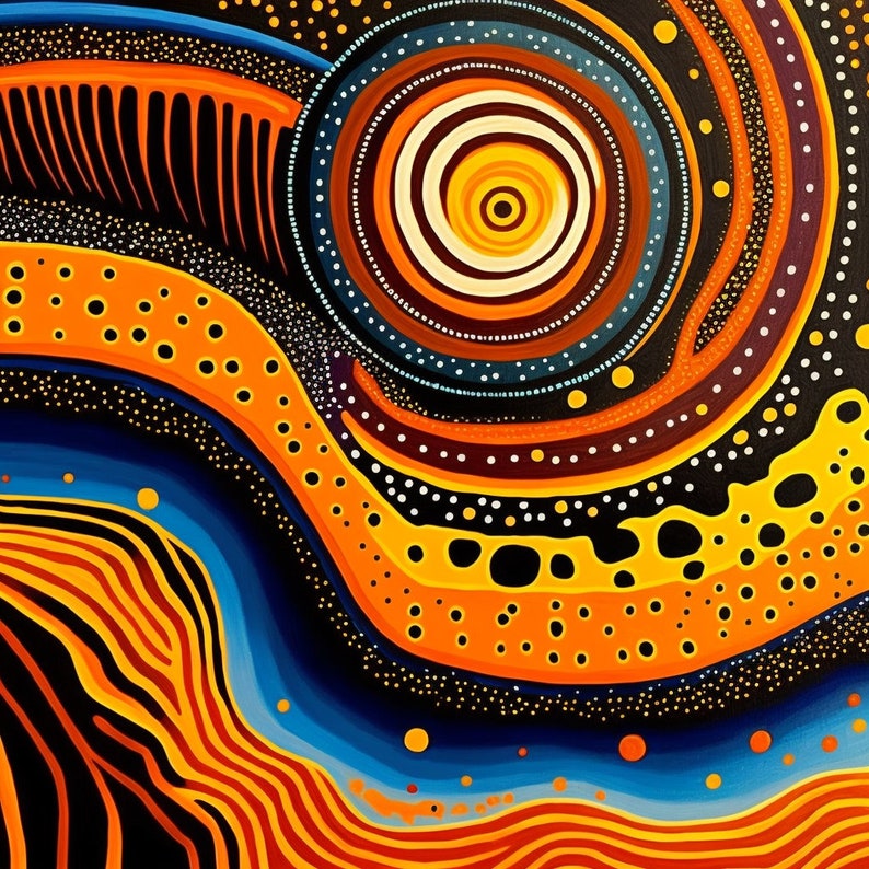 Art pintables 8 Original Beautiful Native Australian Aboriginal Prints Bundle of 8 digital prints Eclectic cultural art image 4