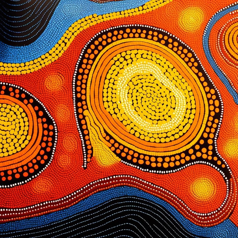 Art pintables 8 Original Beautiful Native Australian Aboriginal Prints Bundle of 8 digital prints Eclectic cultural art image 3
