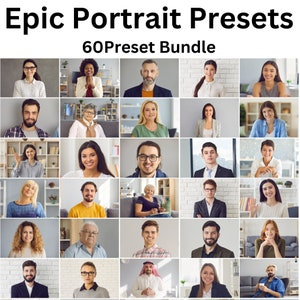 Paquete Adobe Preset 60 Portrait Preset, Paquete Photoshop.