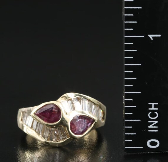 14k Ruby & Diamond Ring - image 2