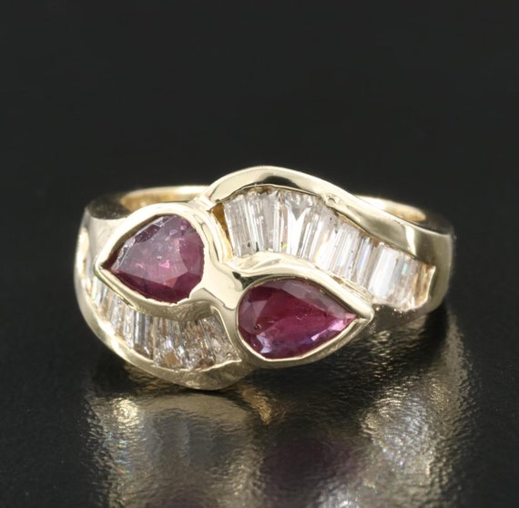 14k Ruby & Diamond Ring - image 1