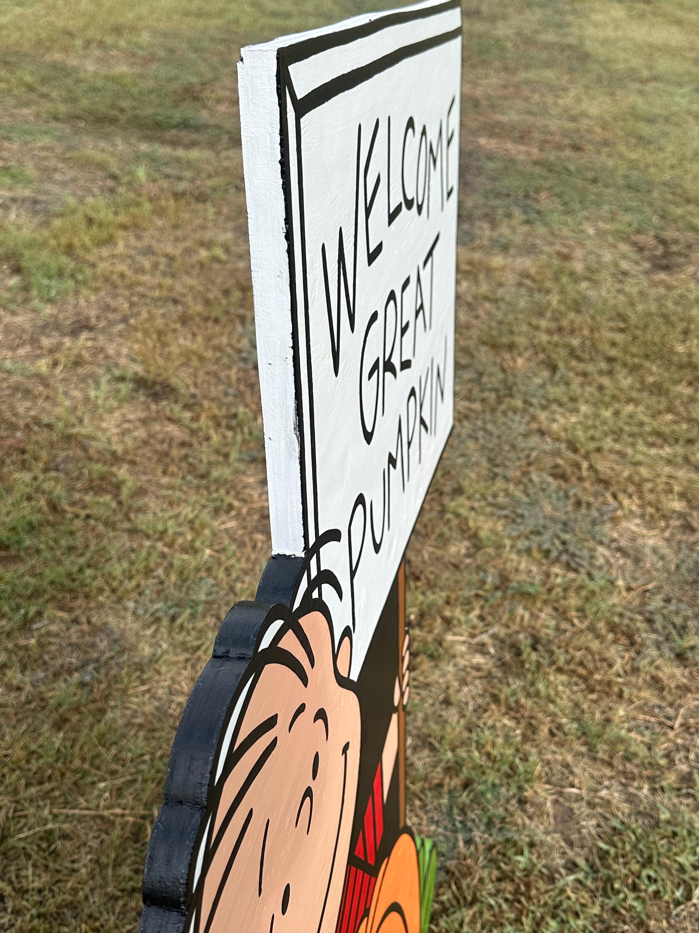 Welcome Great Pumpkin Linus Outdoor Halloween Decoration - Etsy
