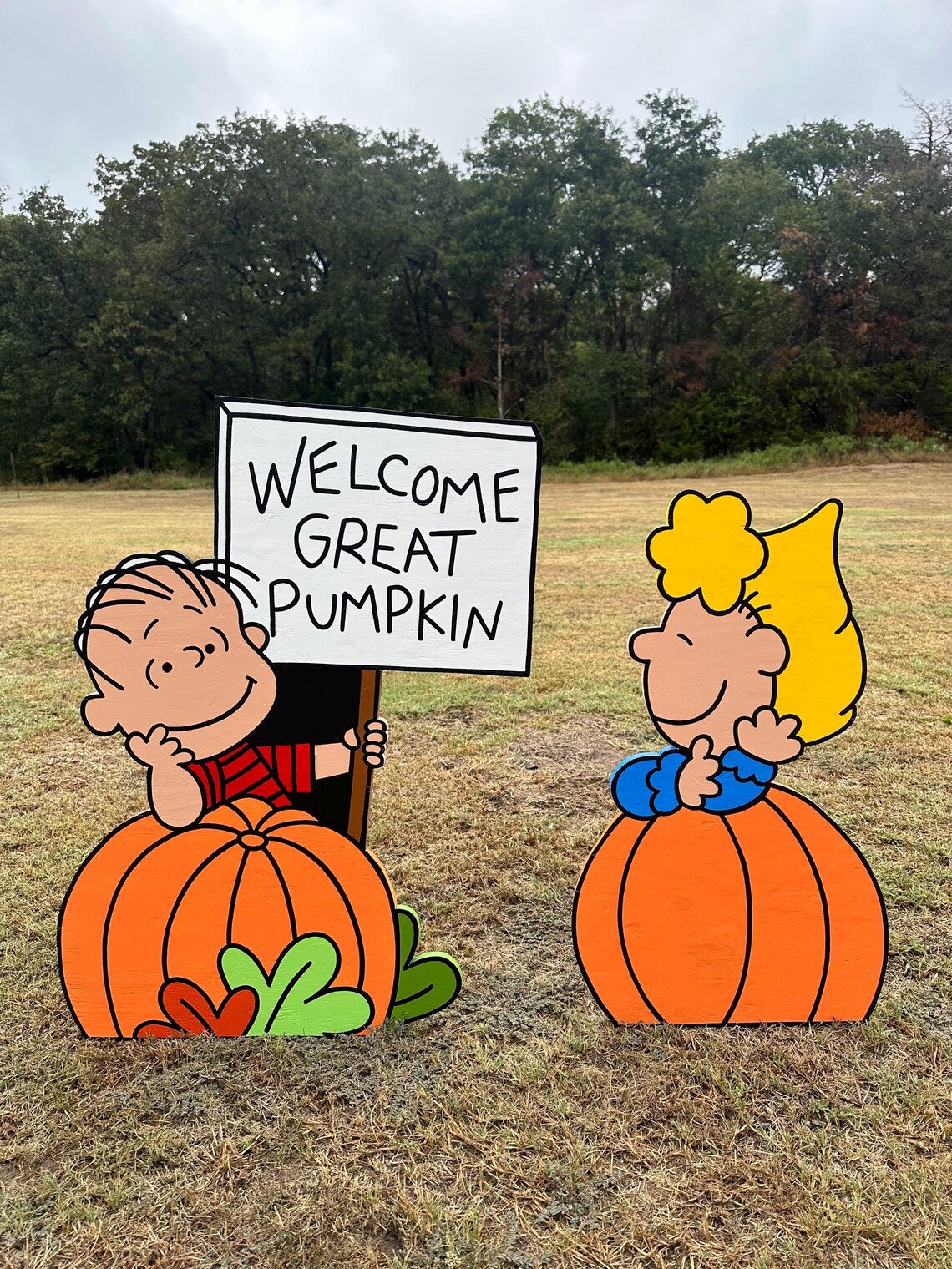 Welcome Great Pumpkin Linus Outdoor Halloween Decoration - Etsy
