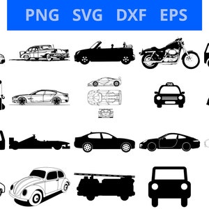 20 cars svg pack, cars DXF EPS PNG, car silhouette svg, car silhouette svg bundle, vehicle silhouette, vehicle silhouette svg