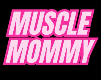 Mamá musculosa, levantando peso, chica de gimnasio, PNG, descarga digital