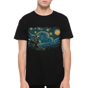 T-shirt WALL-E e Notte stellata, maglietta Vincent van Gogh, taglie da uomo e da donna (bc-178)