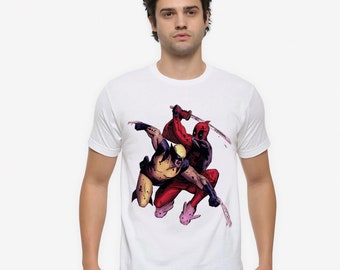 Camiseta con arte de Deadpool y Lobezno, tallas para hombre y mujer (DEA-952210)