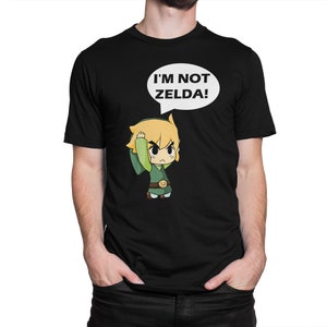 Link I&#39;m Not Zelda Funny T-Shirt, The Legend of Zelda Shirt, Men&#39;s and Women&#39;s Sizes (bc-317)