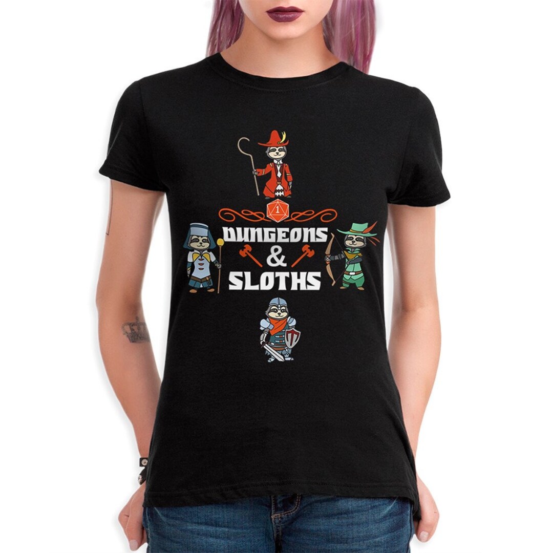 Dungeons & Sloths Funny DND Tshirt, Dungeons and Dragons Shirt, Men's and Women's Sizes DND