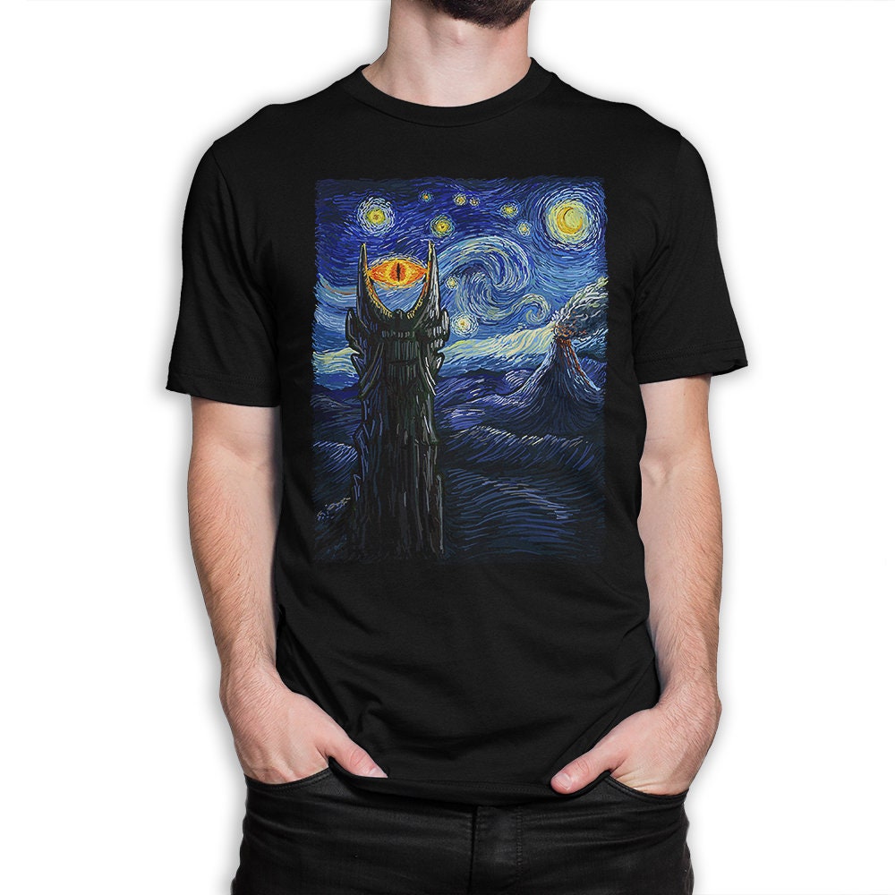 T Shirt Van Gogh Lord Of The Rings Starry Night Mordor