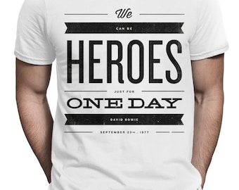 David Bowie Heroes T-Shirt, Men's and Women's Sizes (bc-308)