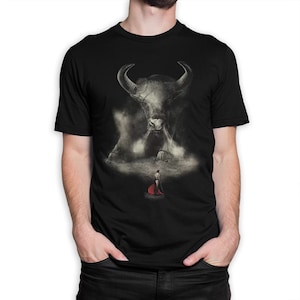 Bullfighter and Bull Art T-Shirt, Men&#39;s and Women&#39;s Sizes (BUL-456258)