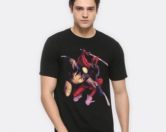 Camiseta con arte de Deadpool y Lobezno, tallas para hombre y mujer (DEA-952210)