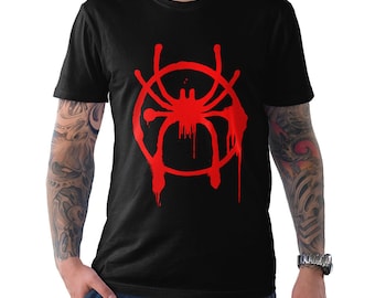 Miles Morales Spider-Man Logo T-Shirt, Men's and Women's Sizes (bc-327)