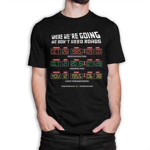 T-shirt Back to the Future Time Circuits, heren- en damesmaten (bc-152)