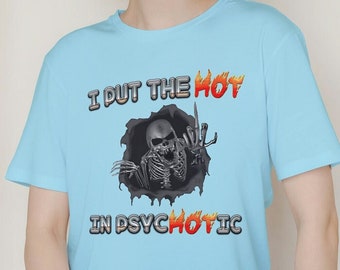 Maglietta psicopatica maledetta, maglietta scheletro duro, maglietta sarcastica heavy metal, maglietta maschio alfa, maglietta ragazza calda, maglietta Techno Girl per la festa,