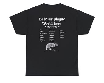 Camiseta unisex, camiseta ofensiva de humor oscuro, camiseta gótica, camisa maldita, camiseta de rata, camiseta de peste negra, camisa morbosa divertida, camiseta de historia