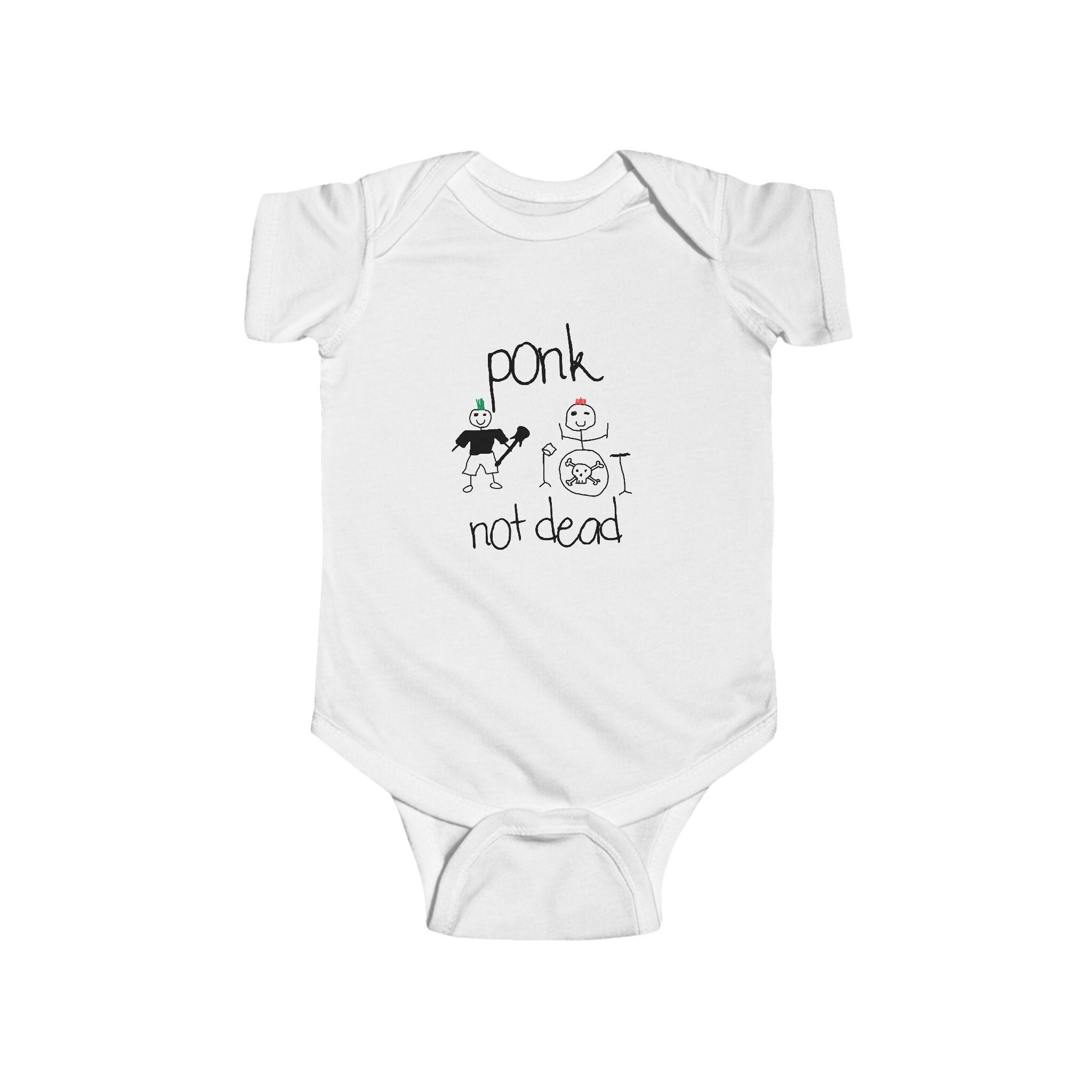 Infant Bodysuit, Punk Not Dead Funny Tribute to Rock Culture, Alternative Baby One-Piece, Punk Rock Infant Onesie, Baby Punk Rocker Outfit,