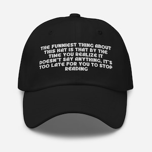 Dad hat, funny meme hat, humorous saying hat, embroided dad hat, adjustable hat, custom color hat, introvert hat, aesthetic hat embroided