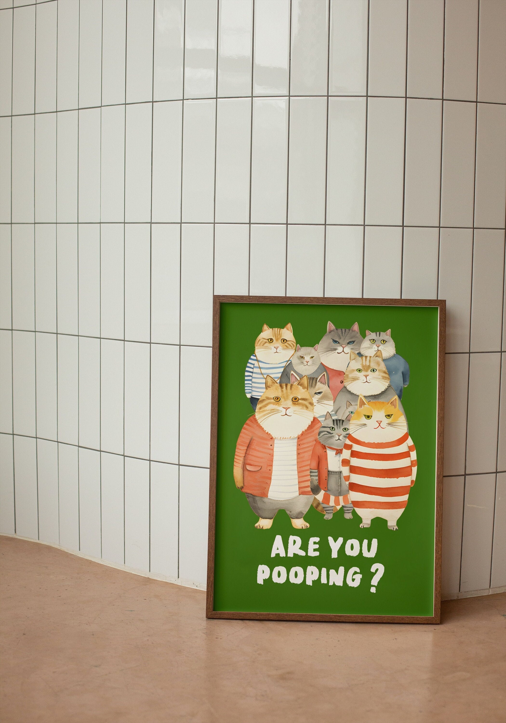 Funny Bathroom Decor, WC Wall Art, Maximalist Bathroom Wall Art, Preppy