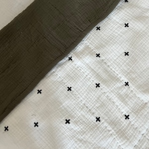 Hand Stitched Cotton Muslin Baby Quilt
