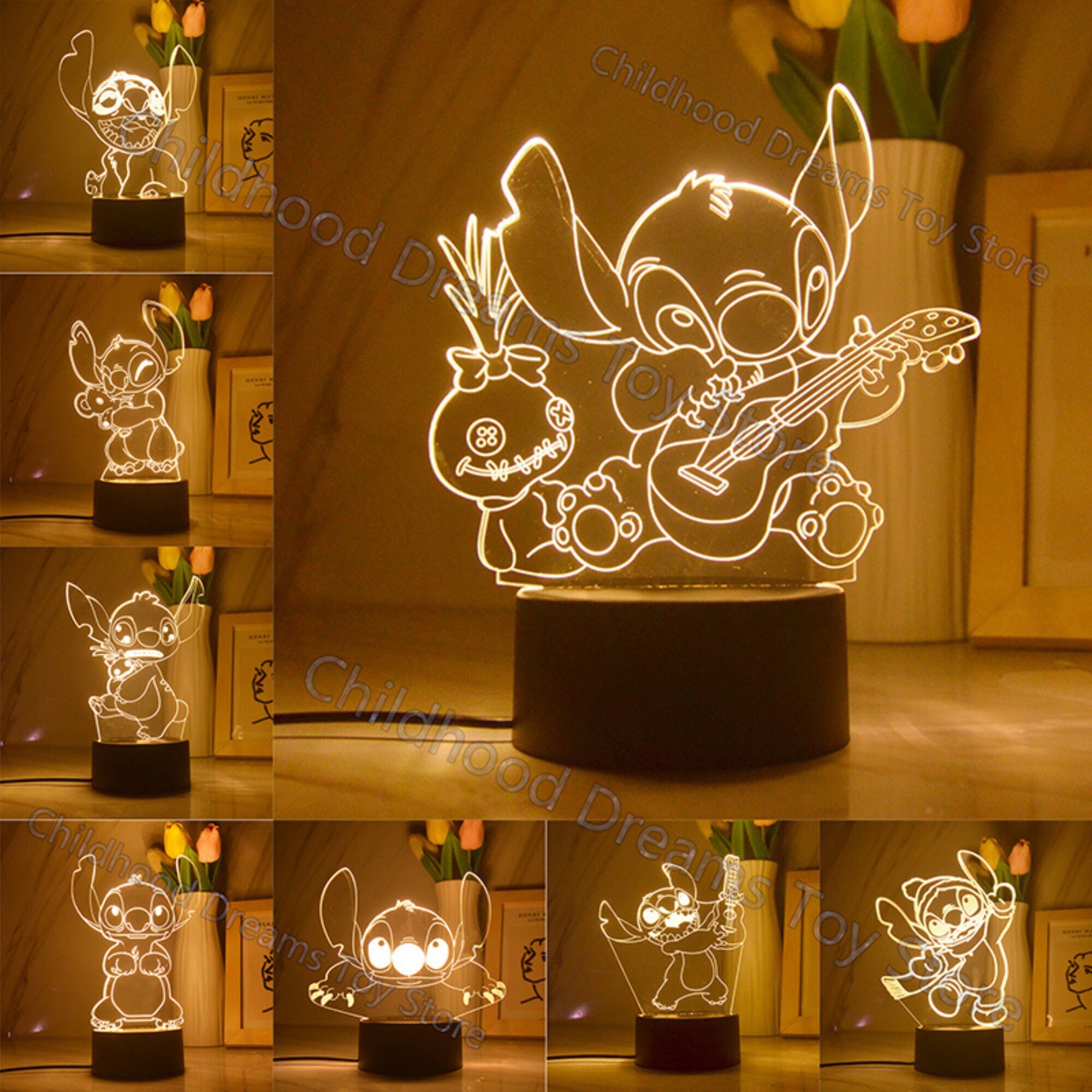 Figuras De Dibujos Animados De Disney Stitch & Lilo Luz De Noche Led 3d,  Decoración De Habitación De Niños, Lámpara De Anime 3d, Regalo De  Cumpleaños Y Navidad Para Niños - Juguetes