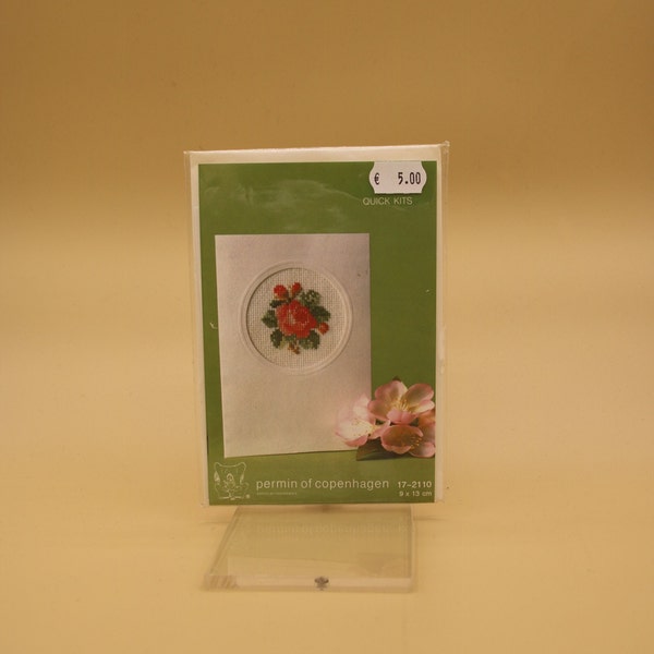 DIY Quick Kits Collection Cross Stitch Flowers. Permin of Copenhagen, DMC, Kit 17-2110