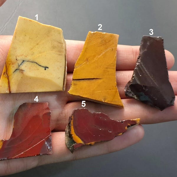 Muestra de jaspe mookaite natural en bruto, losa de piedra suelta de jaspe para la fabricación de joyas.