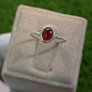 Genuine Red Garnet Ring, 925 Sterling Silver Ring, Birthstone Ring, Garnet Handmade Ring, Anniversary Gift, Gift for wife