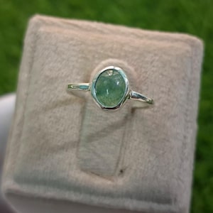 Green Strawberry Quartz Ring, 925 Sterling Silver Ring, Strawberry quartz oval ring for women, Handmade Ring, Gift for Her