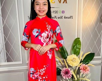 pre-made  modernized vietnamese ao dai, traditional ao dai for women, ao dai vietnam, ao dai cach tan, ao dai for girls, ao dai tet,
