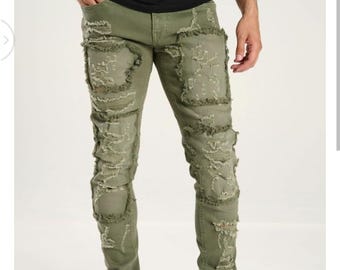 Green Men Cargo Pant|Slim Fit  Men Jean|Men Jean| Men Pant| Gift for him| Urban style|