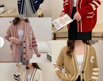 Fall Winter clothing, Y2K knitted cardigan, women's clothing, women's sweater, women's hoodie.