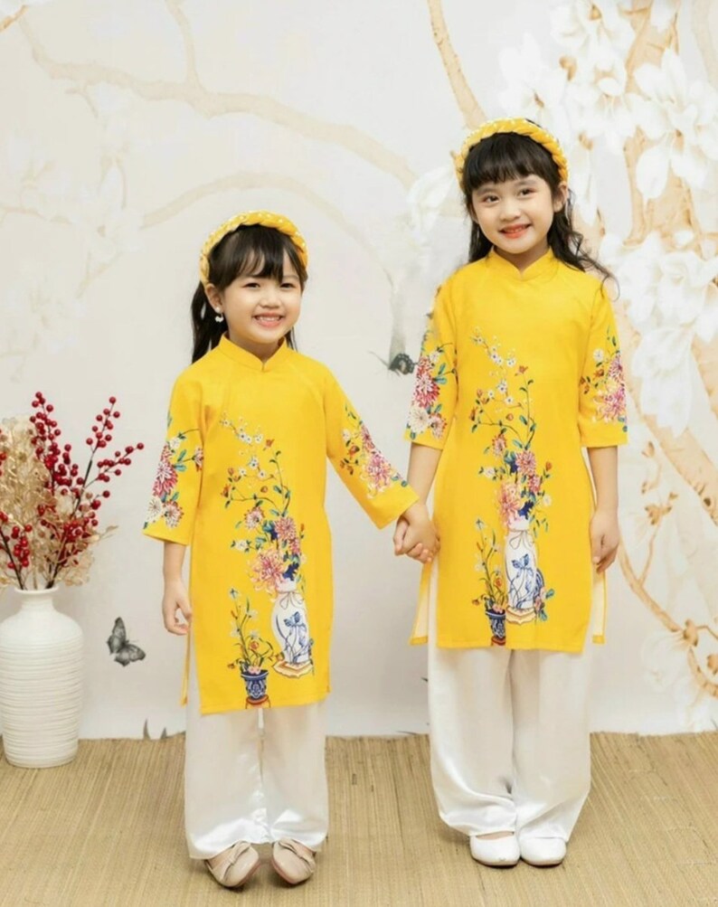 Ao Dai Tet, Ao Dai for Girl, Ao Dai Tet Cho Be Gai, Lunar New Year Ao