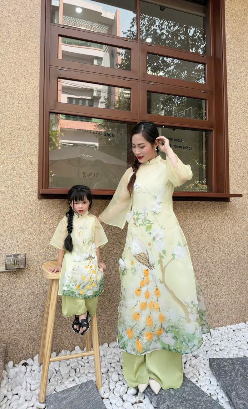 Red Phoenix Mother Daughter Matching Vietnamese Ao Dai main image 1