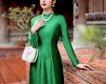 Green  Pre-made vietnamese traditional ao dai| Ao dai for Women| Ao Dai Tet| Lunar New Year|