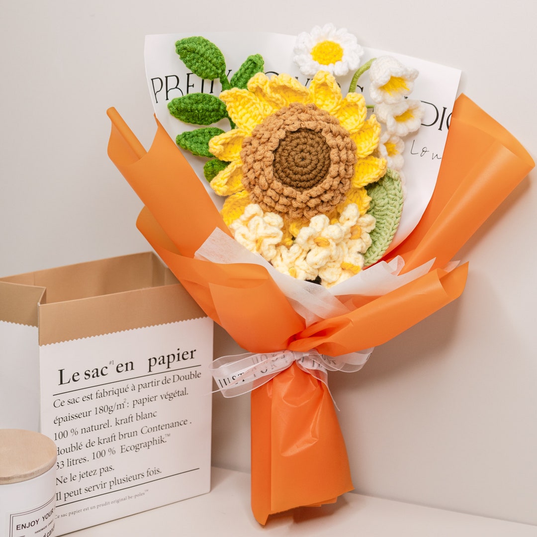 Crochet Sunflower Bouquet Crochet Flowers Crochet Flower Etsy