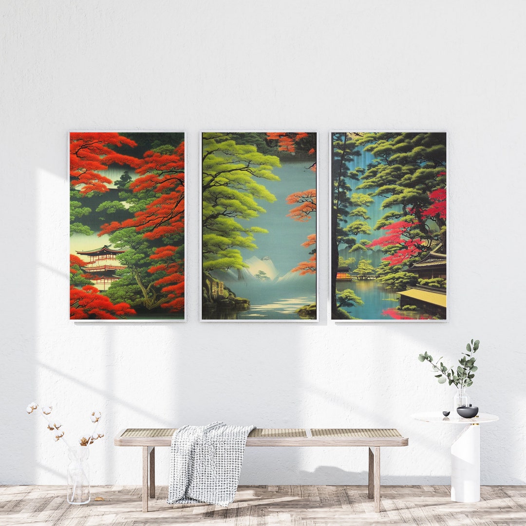 Vintage Japanese Relaxing Landscape Printable Art Japanese Art Print Printable Wall Art Digital