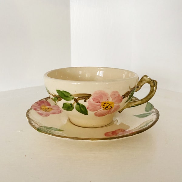 Vintage Franciscan Desert Rose Cup and Saucer