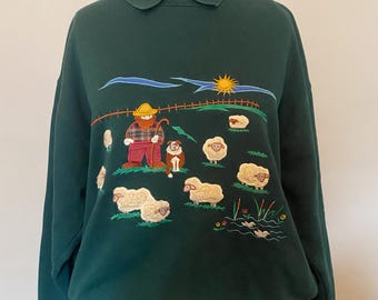 Vintage Woolrich Wool Sweater With Sheep Pattern - Etsy