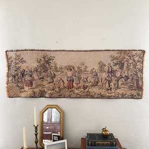 Beautiful Belgian Woven Tapestry Featuring Women Working in Field