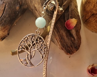 Petit Marque Page Aigue Marine Arbre de Vie Yggdrasil