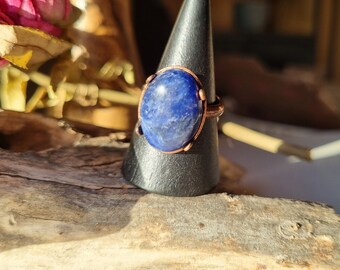 Bague Sodalite Cuivré vieilli