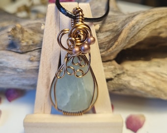 Pendentif Aigue Marine wire wrap