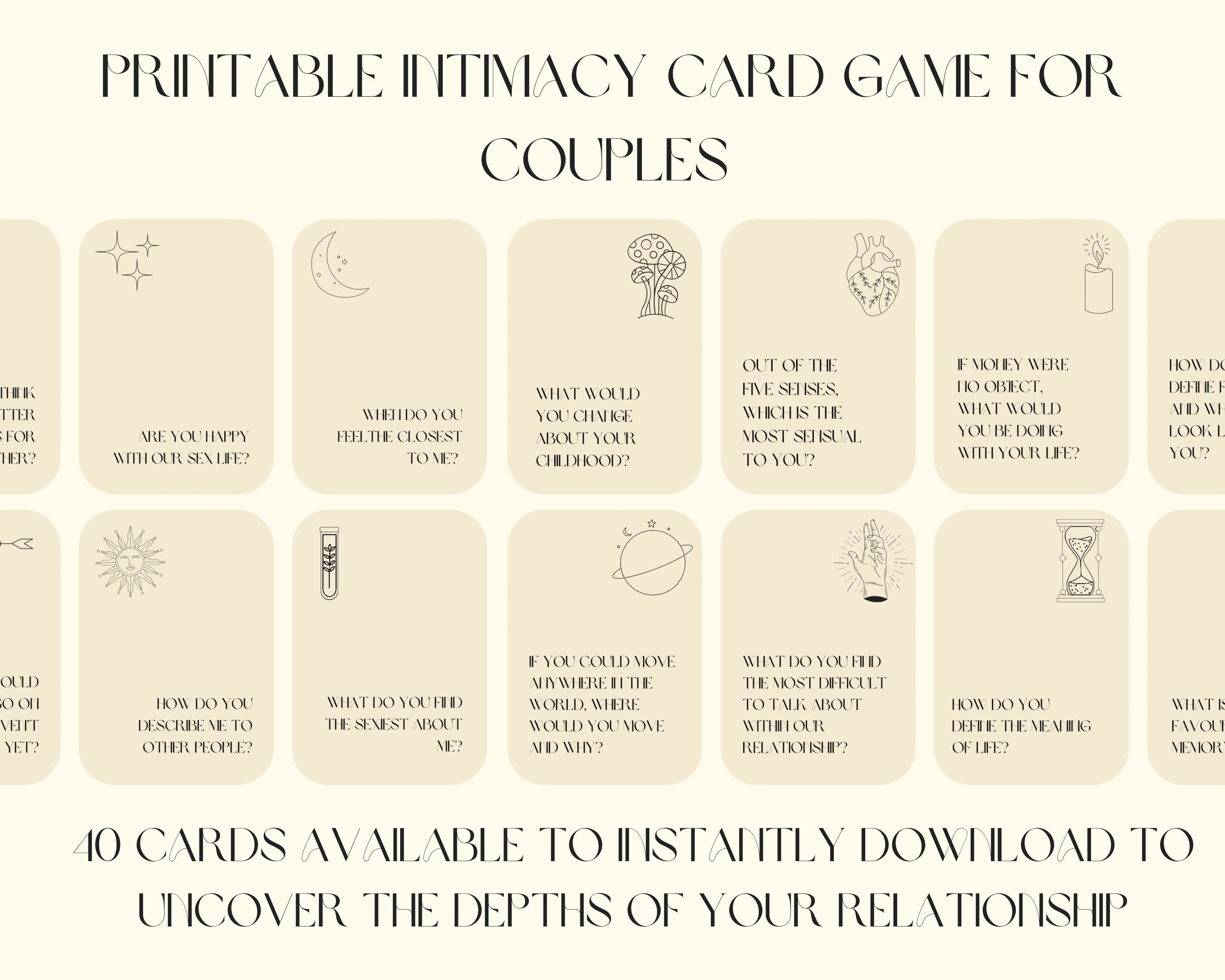 Printable Couples Intimacy Card Game Valentine’s Day Card Game